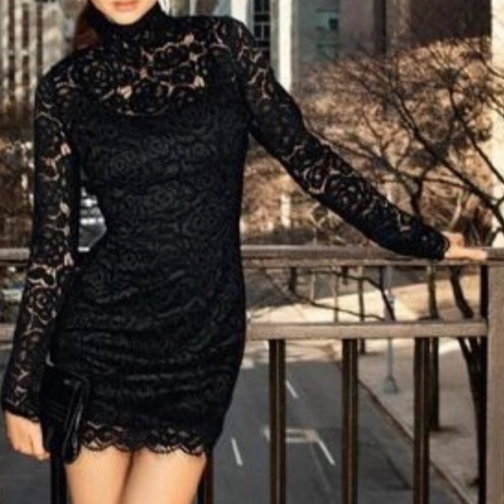 SZ 12 BNWT Black Lace Witchery Dress USA $498+tax.
